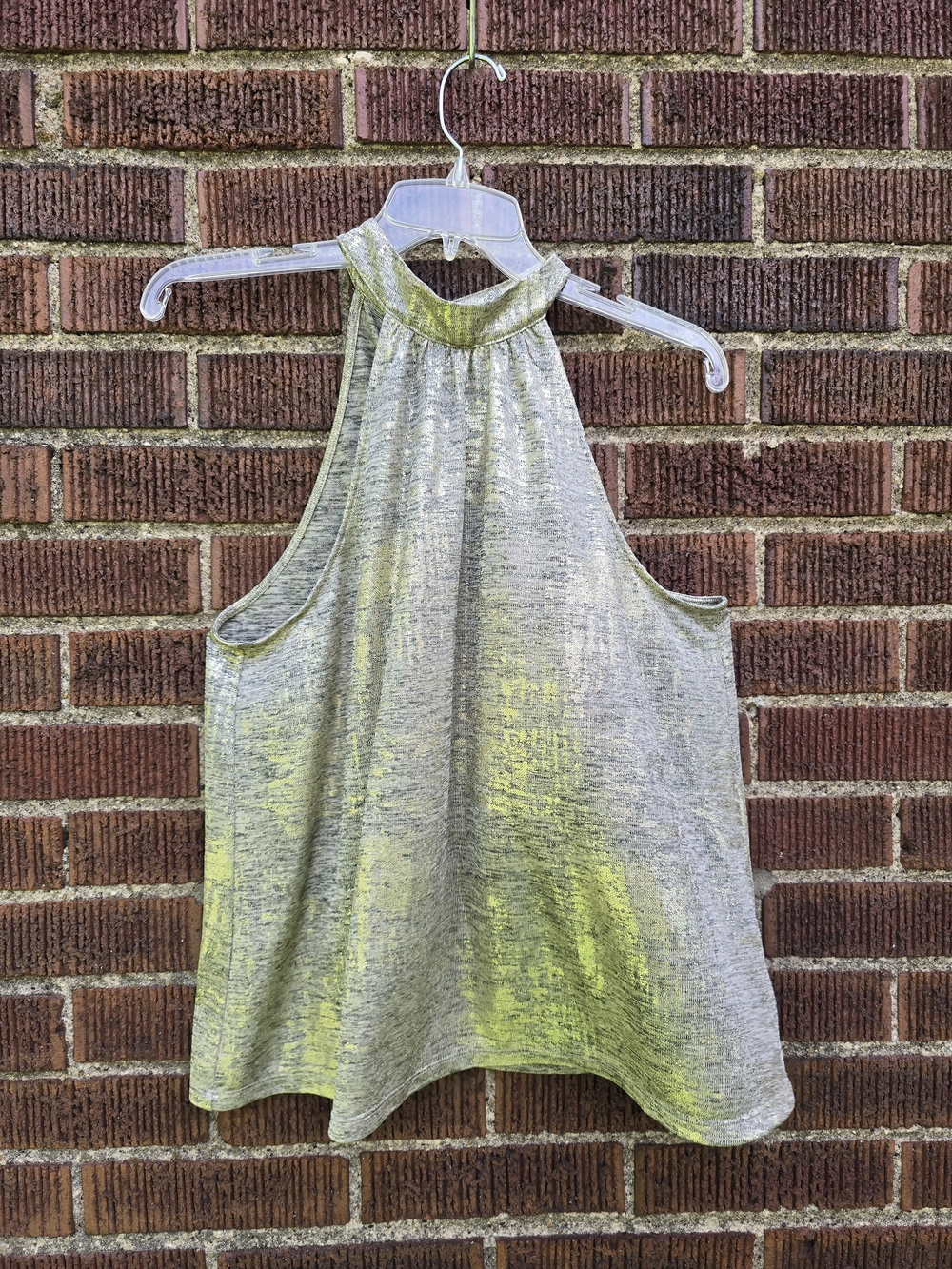 Sunday In Brooklyn Sz M Gold Sleeveless Halter Neck Tank Top